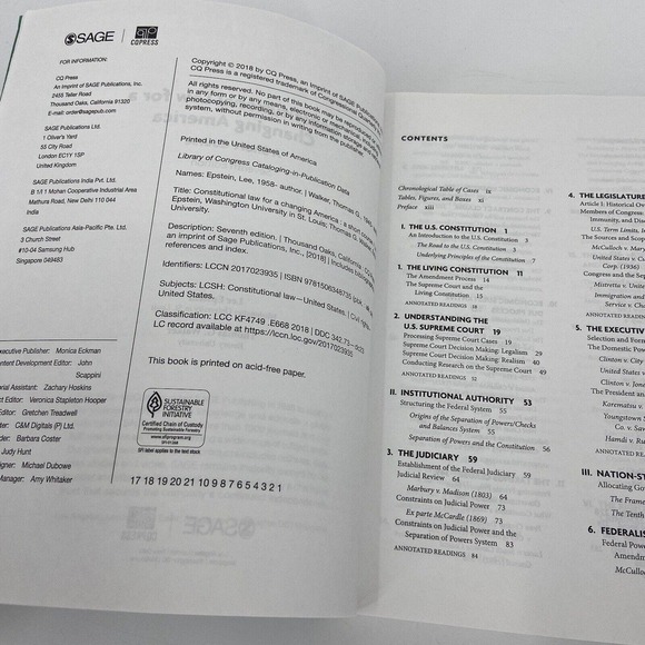 Constitutional Law for a Changing America A Short Course Lee Epstein Paperback - Picture 7 of 9